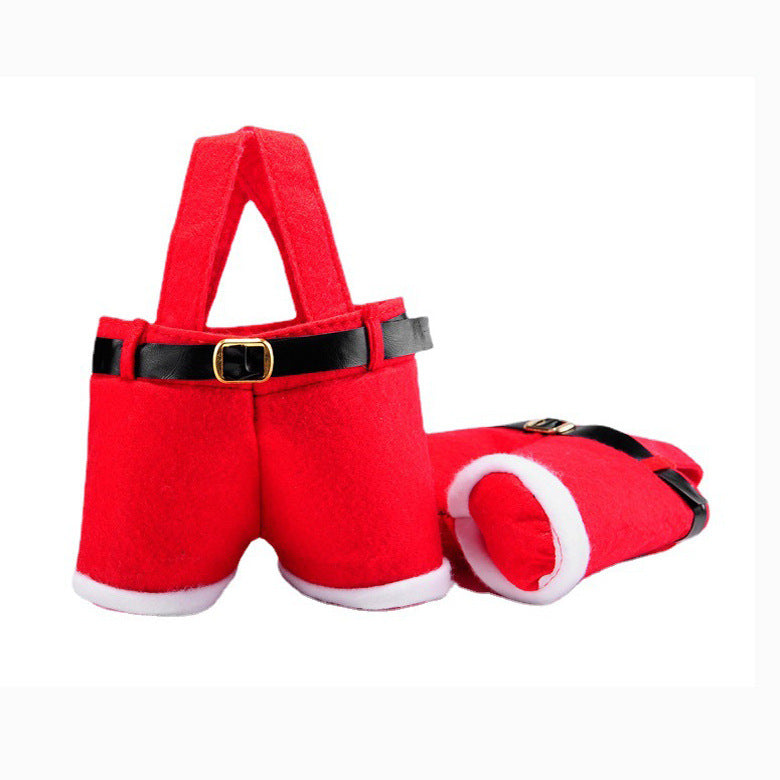 6pcs Small one Christmas Decoration Supplies, Christmas Pants, Gift Bags, Small Pants Candy Bags, Tote Bags, Wine Bottle Sets, Coke Bags 3