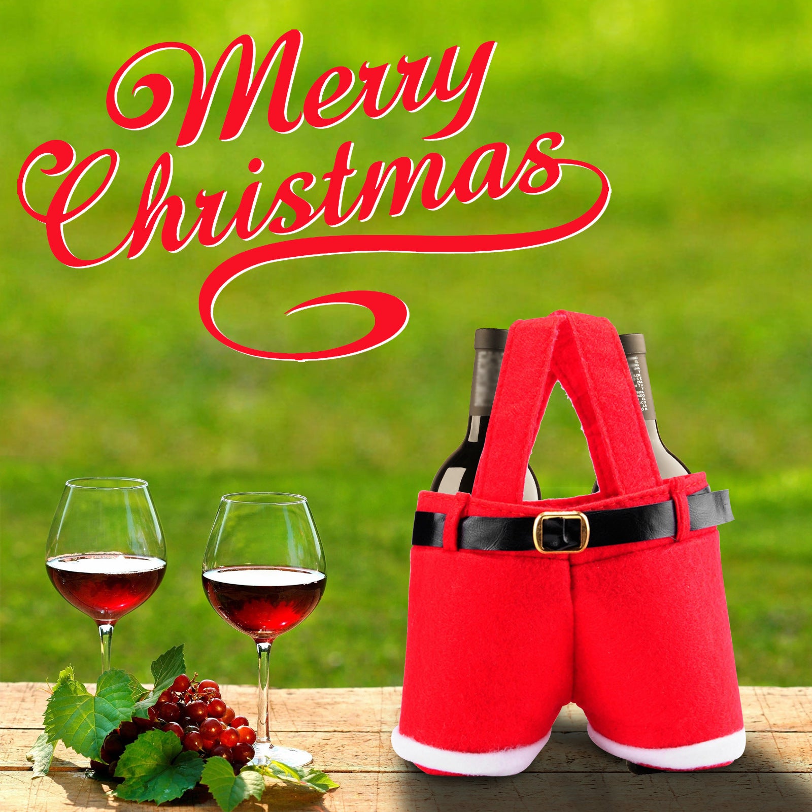 6pcs Small one Christmas Decoration Supplies, Christmas Pants, Gift Bags, Small Pants Candy Bags, Tote Bags, Wine Bottle Sets, Coke Bags 5