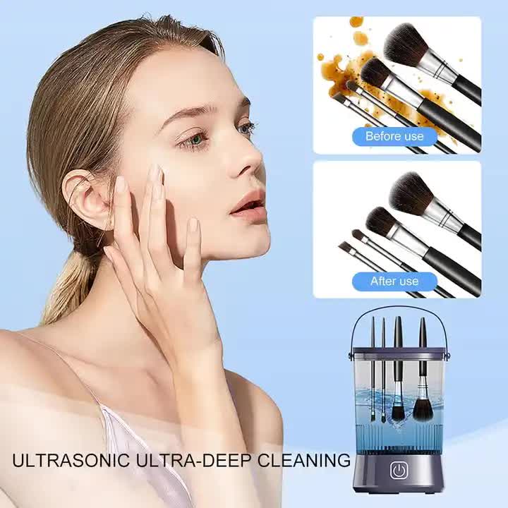 Electric Makeup Brush Cleaner with USB Rechargeable Design - Fast, Convenient Cleaning for All Brush Sizes(Black) 4