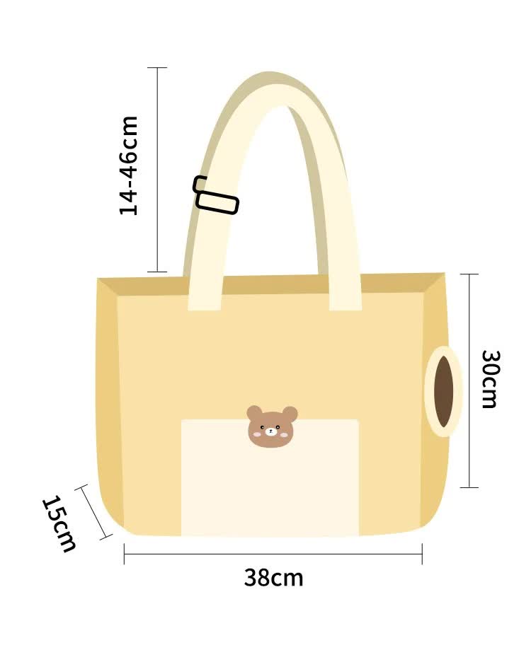 Breathable Pet Carrier Bag for Outdoor Use - Lightweight and Comfortable for Small Pets 38*15*30cm 5