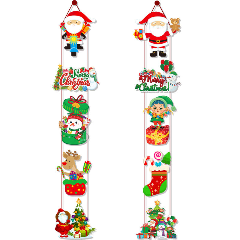Set of 10 Christmas Hanging Door Decorations - Santa, Snowman, Stocking, and Gingerbread Ornaments  (3 set,  30 pieces) 5
