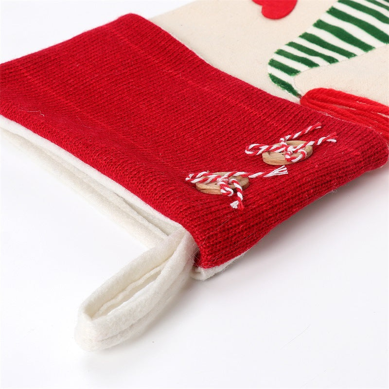 Christmas Gnome Stocking with Red Striped Hat and Decorations - Holiday Decor (3 pieces) 3