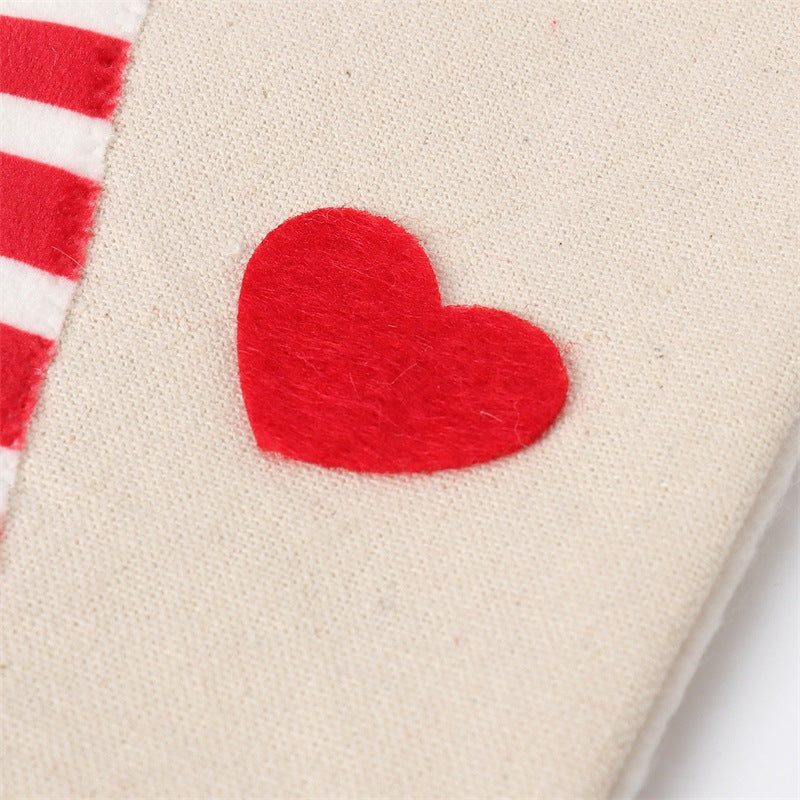 Christmas Gnome Stocking with Red Striped Hat and Decorations - Holiday Decor (3 pieces) 5