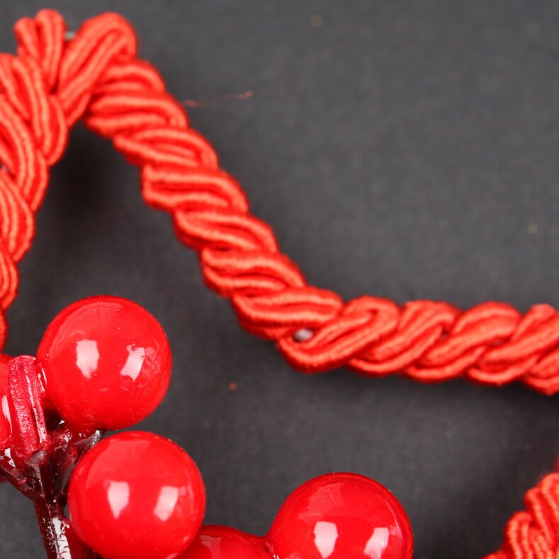 Red Star Christmas Ornament with Bells and Pinecone - Holiday Wreath Decoration 10 pieces 3