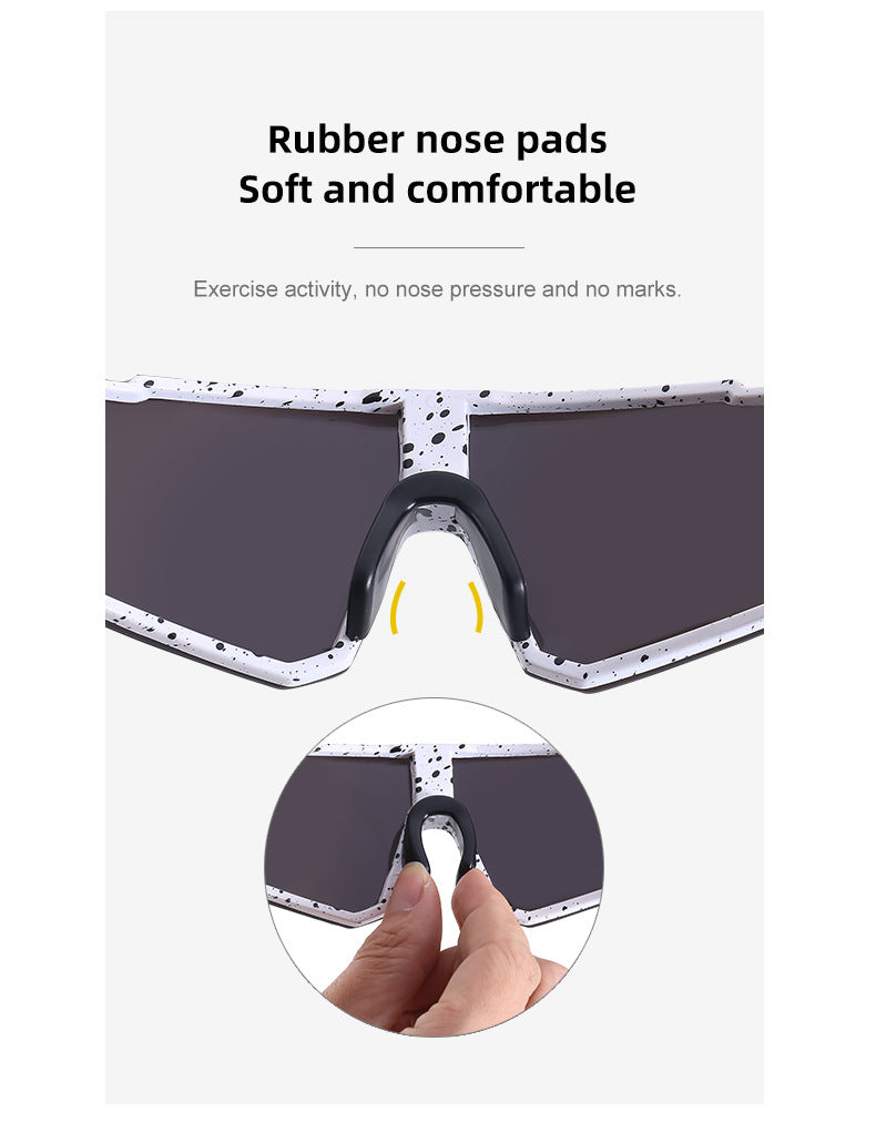 White Frame Sports Sunglasses with Rainbow Mirrored Lens | UV400 Multi-Sport Eyewear 4