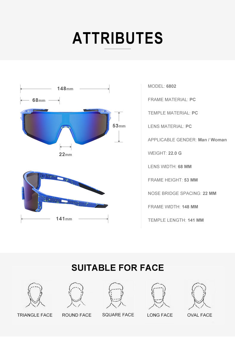 White Frame Sports Sunglasses with Rainbow Mirrored Lens | UV400 Multi-Sport Eyewear 5