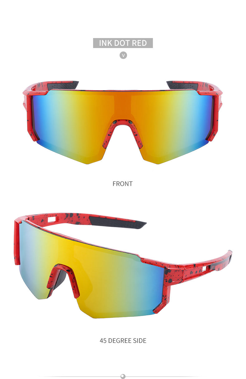 Red and Black Frame Sports Sunglasses with Fire Mirrored Lens | UV400 Performance Eyewear 3