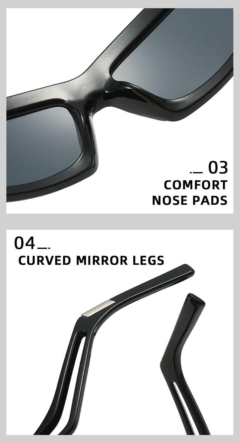 Futuristic Sports Wrap Man Sunglasses - Bold Black Frames with UV Protection 4