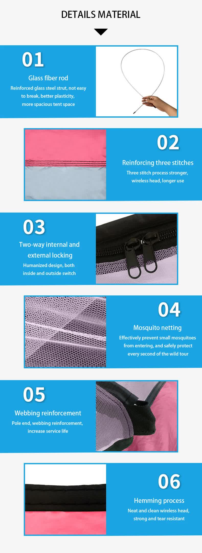 Outdoor Camping Hammock with Mosquito Net - 240x100cm Lightweight Portable Hammock Single 3