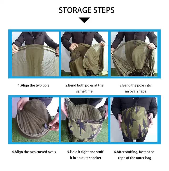 Outdoor Camping Hammock with Mosquito Net - 240x100cm Lightweight Portable Hammock Single Blue 3