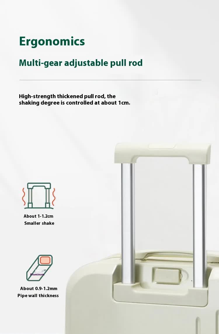 Smart Carry-On Luggage with Cup Holder & USB Charging Port - White Color Spinner Suitcase for Travel Convenience  20 inch 4