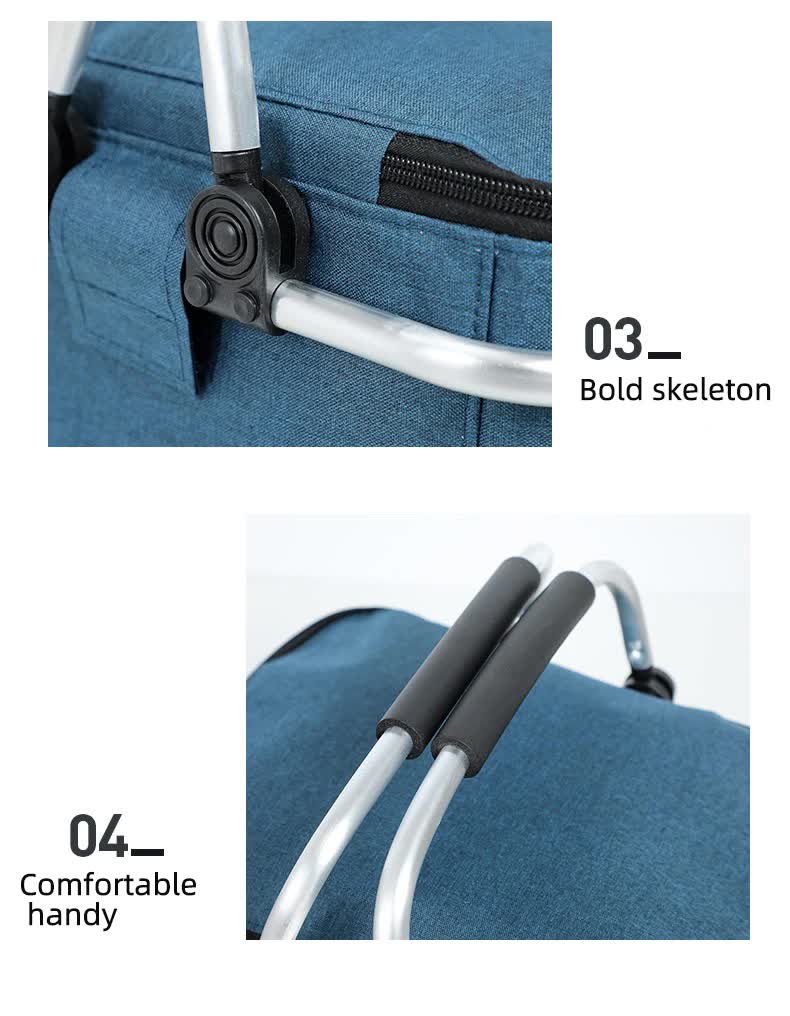 Insulated Picnic Basket with Aluminum Frame - Portable Collapsible Cooler Bag 18L 40*20*23cm(Green Leaf) 4