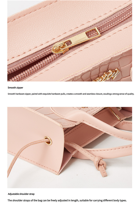 Elegant Crocodile Embossed Faux Leather Handbag - Yellow Tote with Dual Handle for Women 20*16*9cm 5