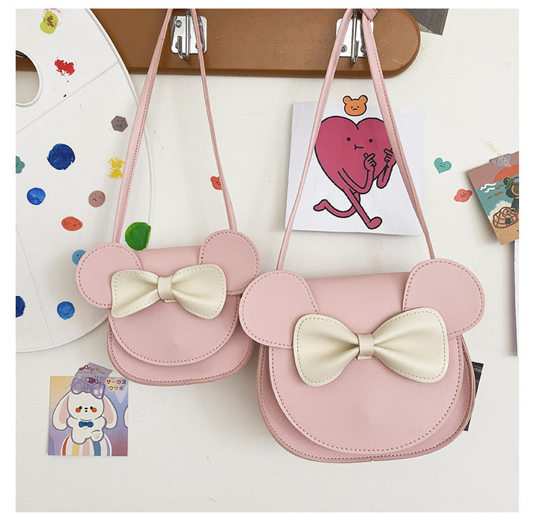 Adorable Bow Bear Crossbody Bag for Kids - Pink Shoulder Bag 18*17*8cm 4