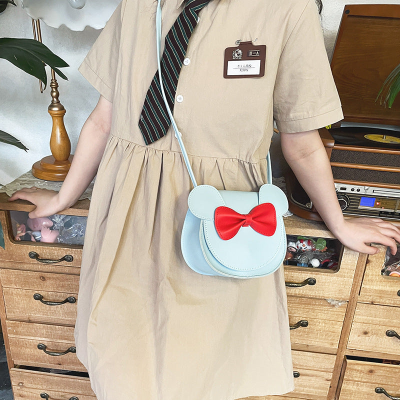 Adorable Bow Bear Crossbody Bag for Kids - Blue Shoulder Bag 18*17*8cm 3