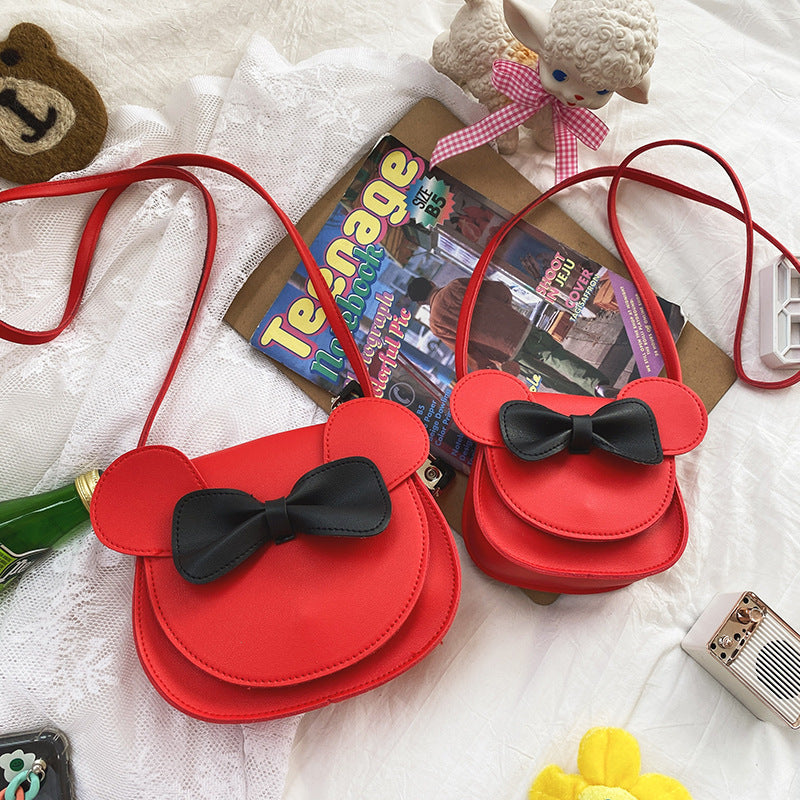 Adorable Bow Bear Crossbody Bag for Kids - Red Shoulder Bag 18*17*8cm 3