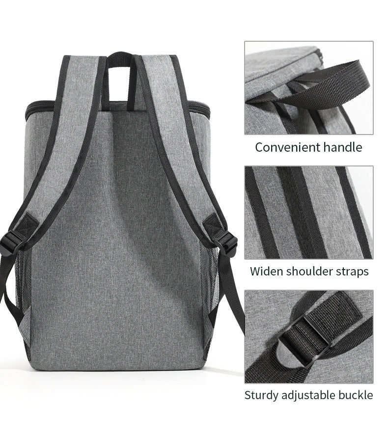 Insulated Cooler Backpack- Stylish Portable Fresh-keeping Picnic Outdoor Backpack and Travel Bag 18L (Navy Blue) 5