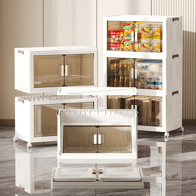 Stackable Storage Boxes with Transparent Doors - Modular Organizer for Home & Pantry 55*32*123cm (4 layer ) 3