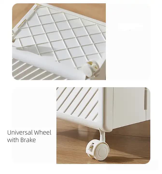 Foldable Laundry Basket with Wheels - Portable Rolling Hamper for Home Use,Storage laundry basket combination 33*28*48cm White 3