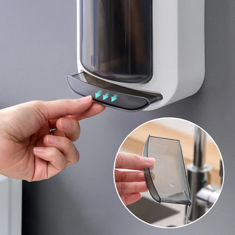 Wall-Mounted Utensil Holder with Dustproof and Insect-Resistant Cover 15cm(L)*6.5cm(D)*32cm(H)(Grey) 5