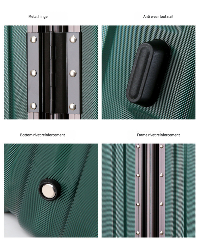 Aluminum Alloy Hard-Shell Suitcase with TSA Lock -20" Spinner Luggage in Green 4