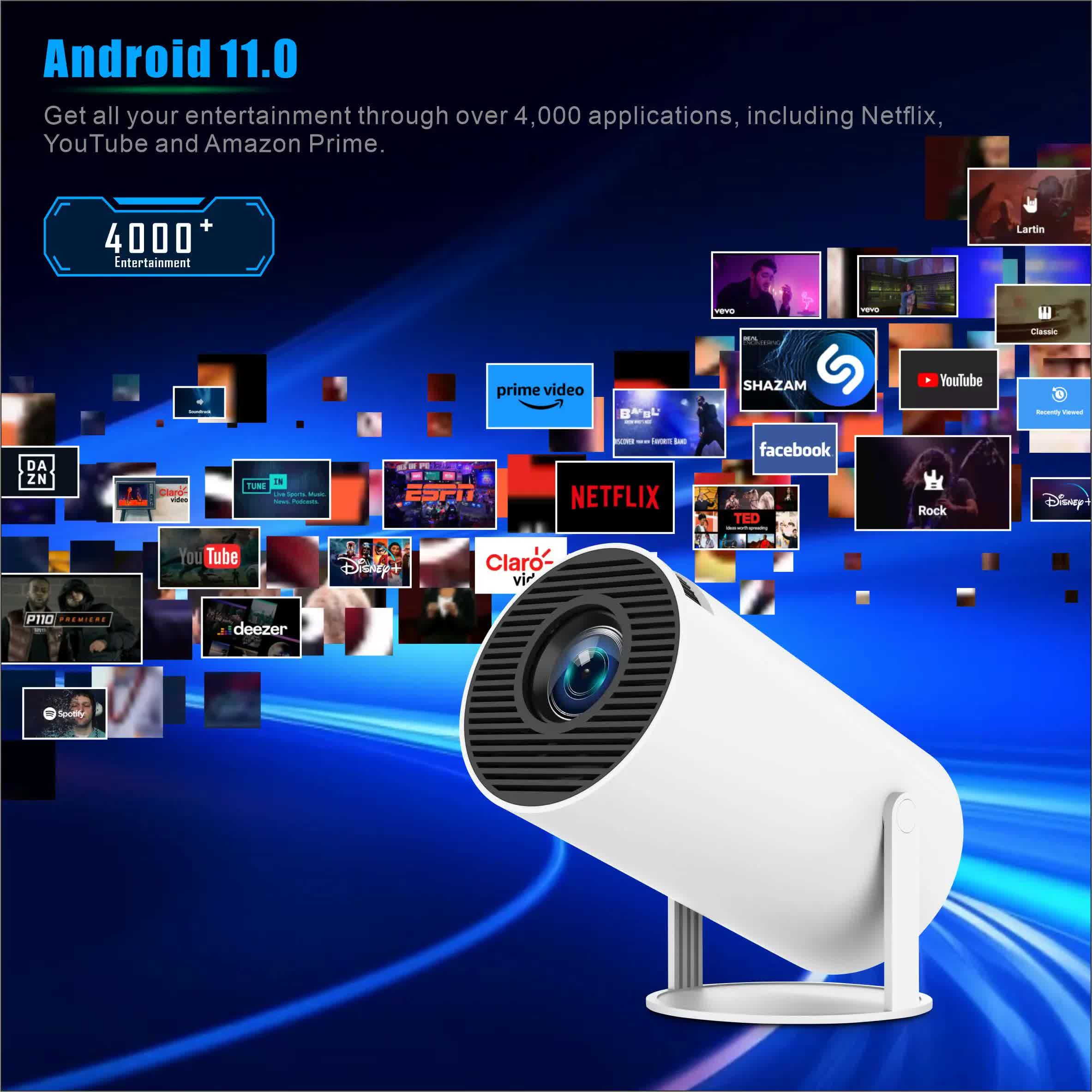 HY300PRO Portable Projector - 4K Decoding, Wi-Fi 6, 720P HD with 160 ANSI Lumens 4