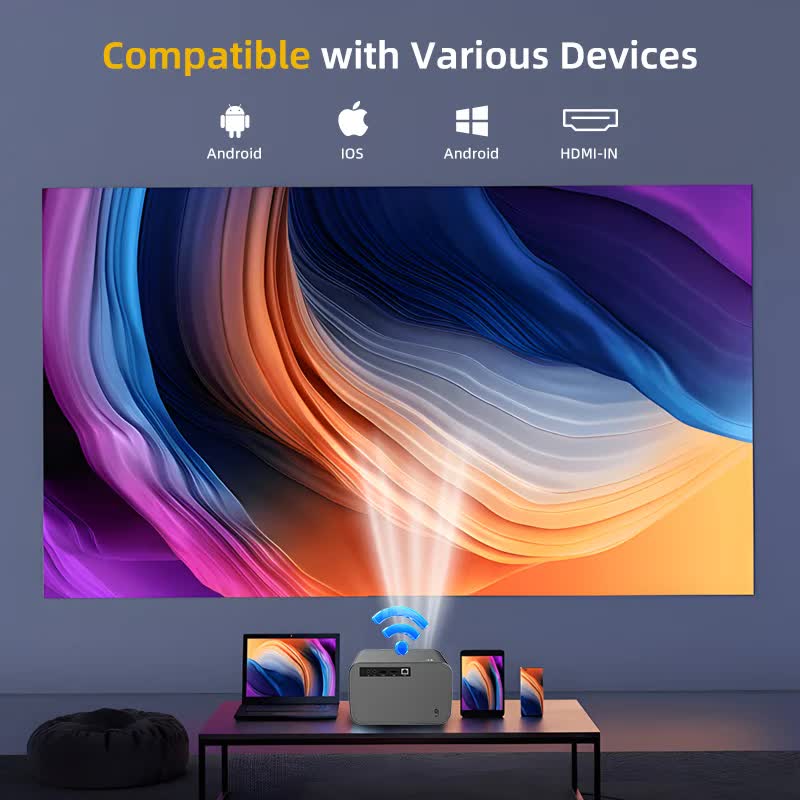 P20 1080P Smart Projector with 4K Decoding, Wi-Fi 6, Bluetooth 5.2, and Android 13.0(211.2*184.72*136.5mm) 5
