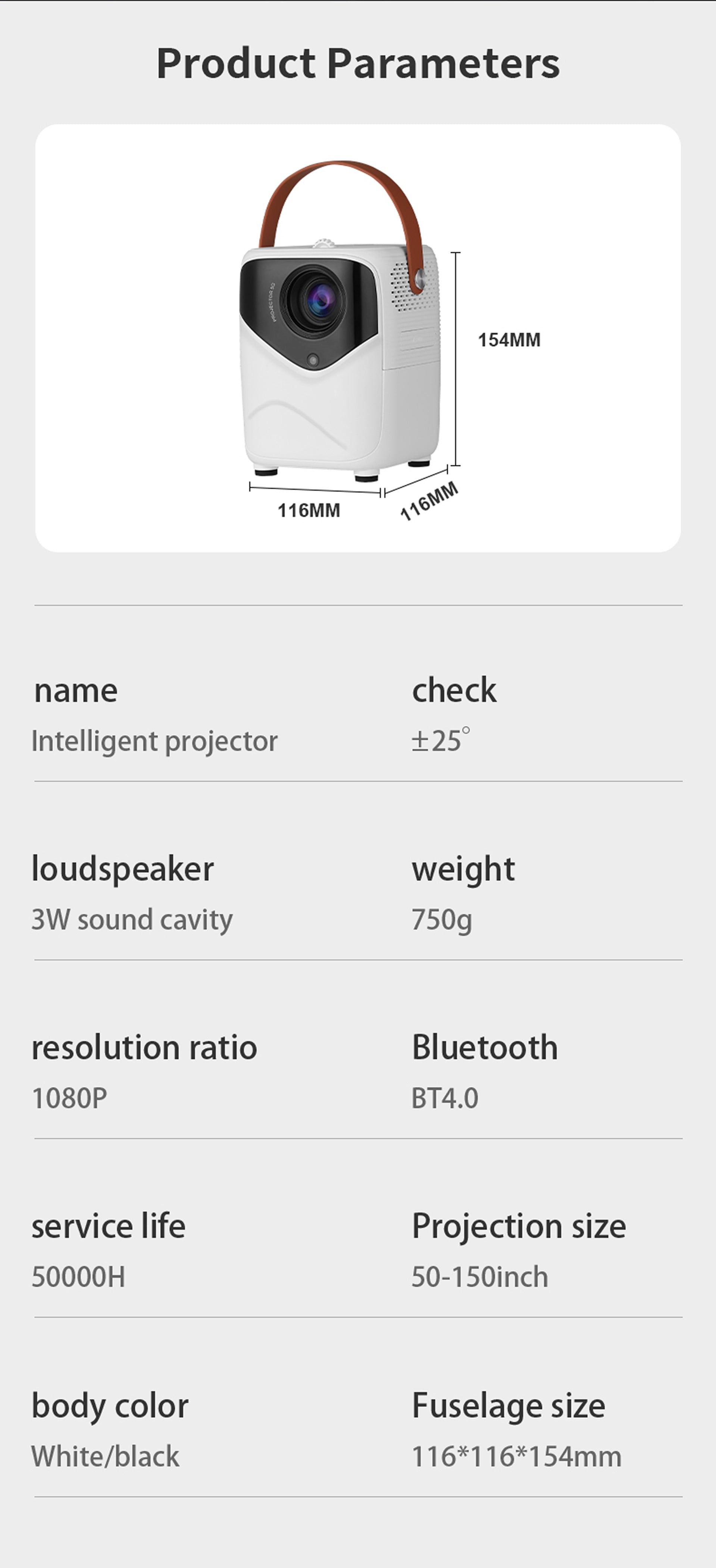 Mini Portable HD Projector with Giant Screen Display and Gamut Compensation - Home Cinema 5