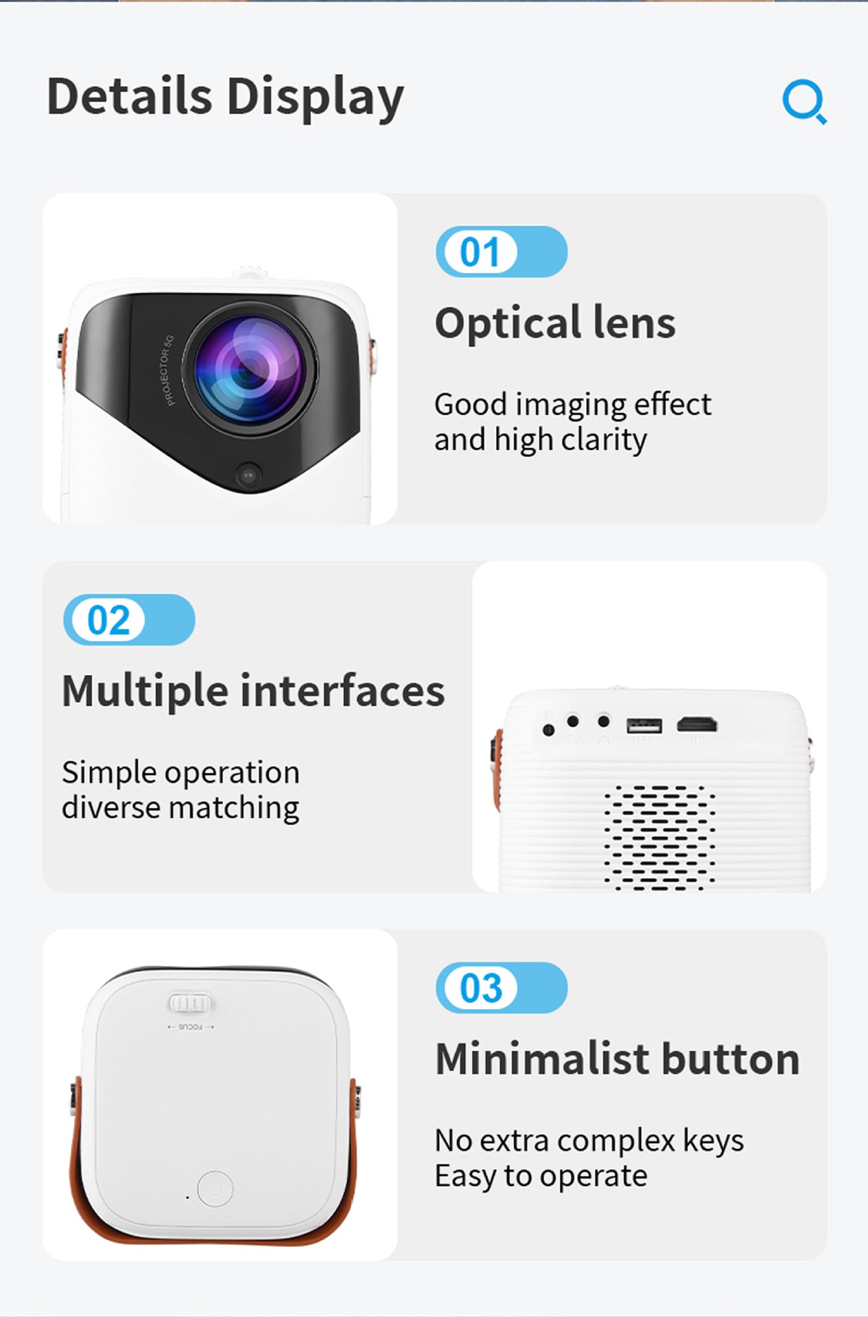 Mini Portable HD Projector with Giant Screen Display and Gamut Compensation - Home Cinema 4