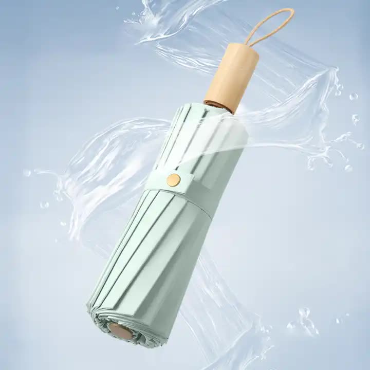 Traditional Chinese Style Folding Umbrella - Yellow Floral Design with 16-Rib Structure 4