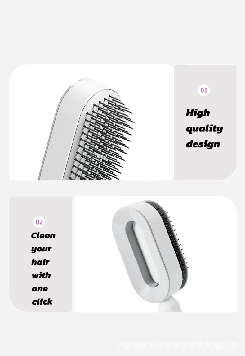Self-Cleaning Hair Brush with One-Click Release | Massage Cushion Design, Anti-Frizz and Detangling Brush (purple) 4