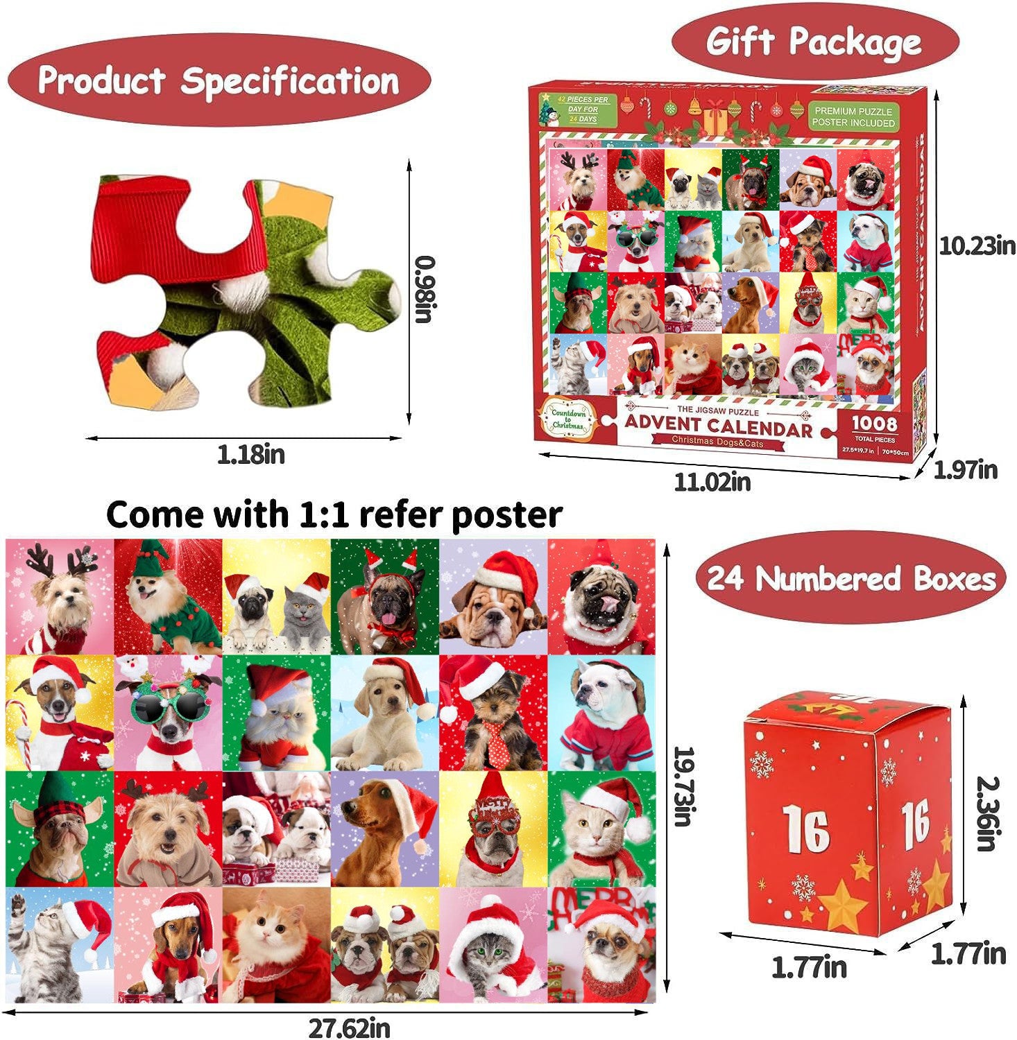 Christmas Advent Calendar 1008-Piece Puzzle | Santa's Village Holiday Countdown GL-117 2