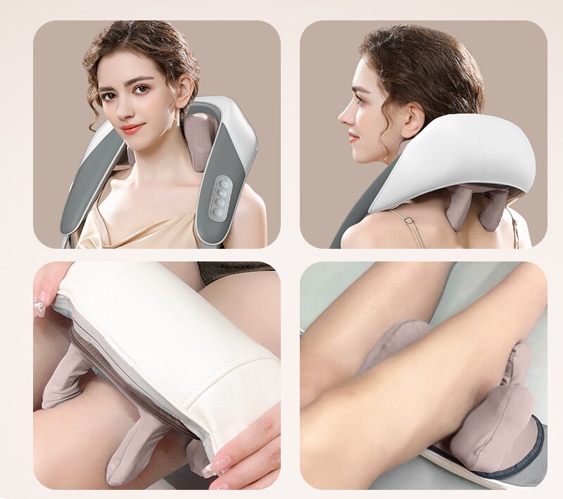 Portable Shiatsu Neck and Shoulder Massager with Heat | Rechargeable 2000mAh Battery 3