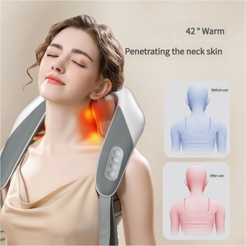 Portable Shiatsu Neck and Shoulder Massager with Heat | Rechargeable 2000mAh Battery 5
