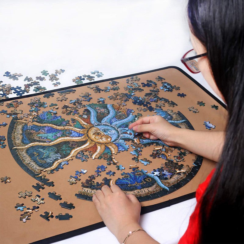 500 Piece Zodiac Circle Jigsaw Puzzle - Colorful Astrology Sun and Moon Jigsaw Puzzle for Adults and Kids 4