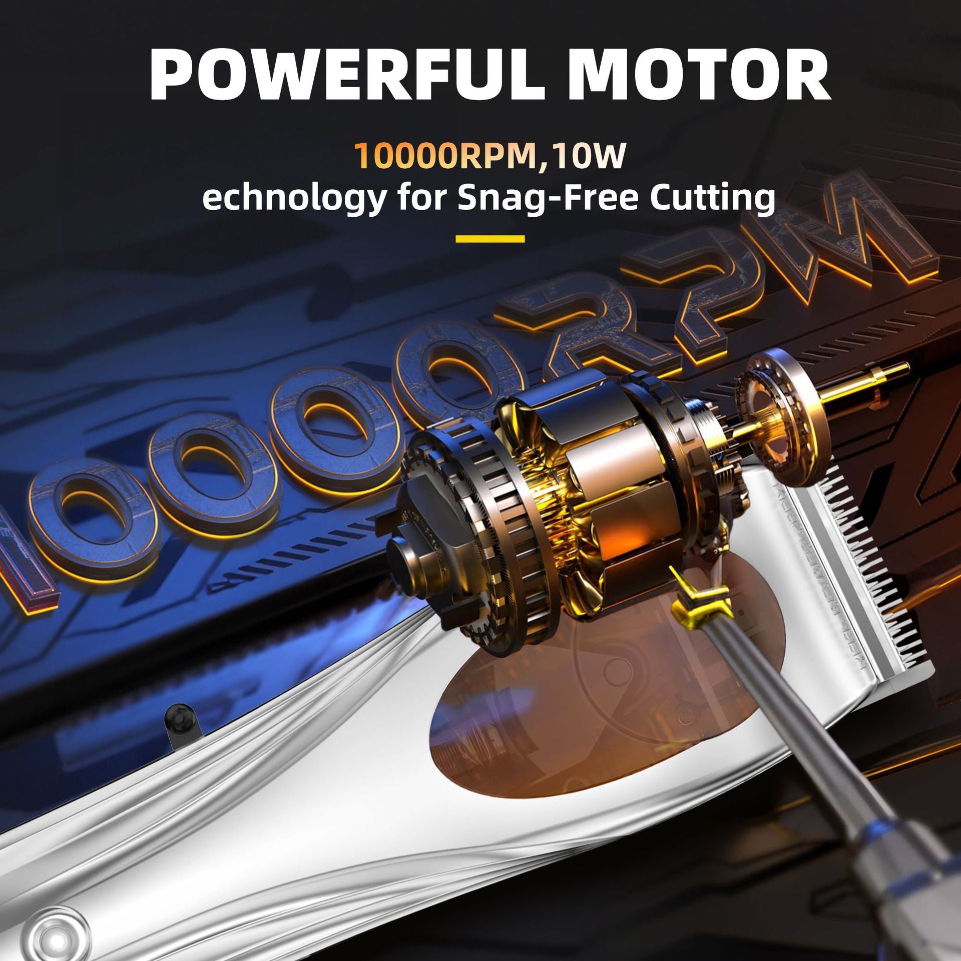 WL-1670 Silver Professional Hair Clipper Set with Adjustable Guards - USB Rechargeable Trimmer with Charging Dock 4