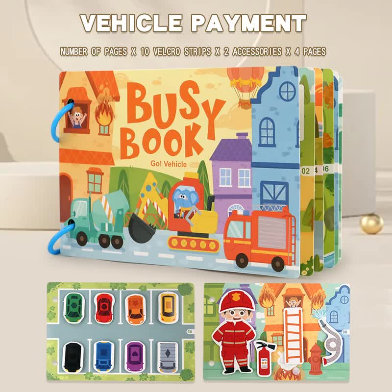 Themed Busy Book Set - Educational Activity Books for Preschool Learning (Farm, Vehicles, Dinosaurs, Ocean, and Forest,5 books in total) 4