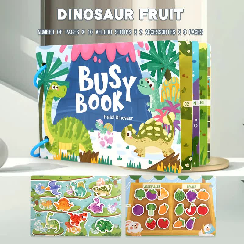 Themed Busy Book Set - Educational Activity Books for Preschool Learning (Farm, Vehicles, Dinosaurs, Ocean, and Forest,5 books in total) 5