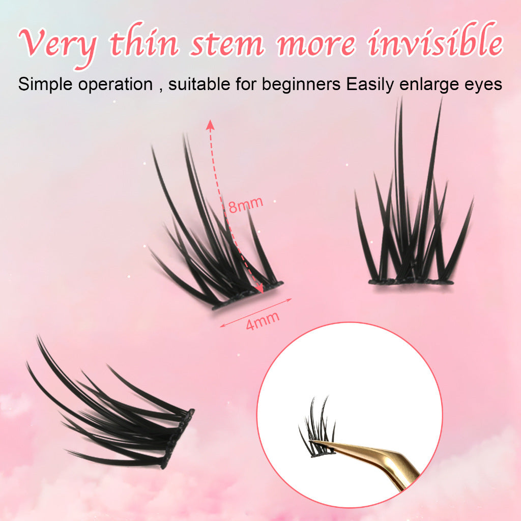 6 set Different sizes Natural Segment Cluster Eyelashes - Ultra-Thin Invisible Band, Perfect for Beginners, DIY Lash Extension 3
