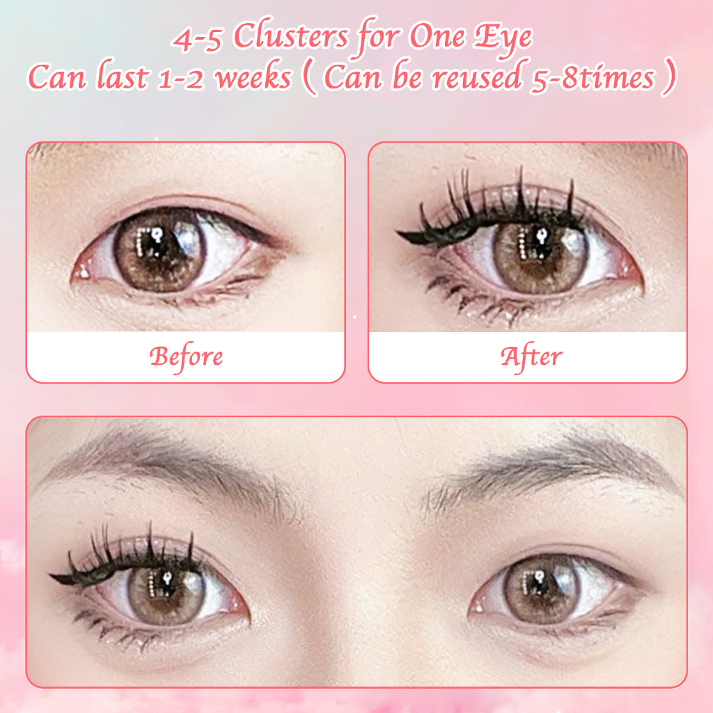 6 set Different sizes Natural Segment Cluster Eyelashes - Ultra-Thin Invisible Band, Perfect for Beginners, DIY Lash Extension 4