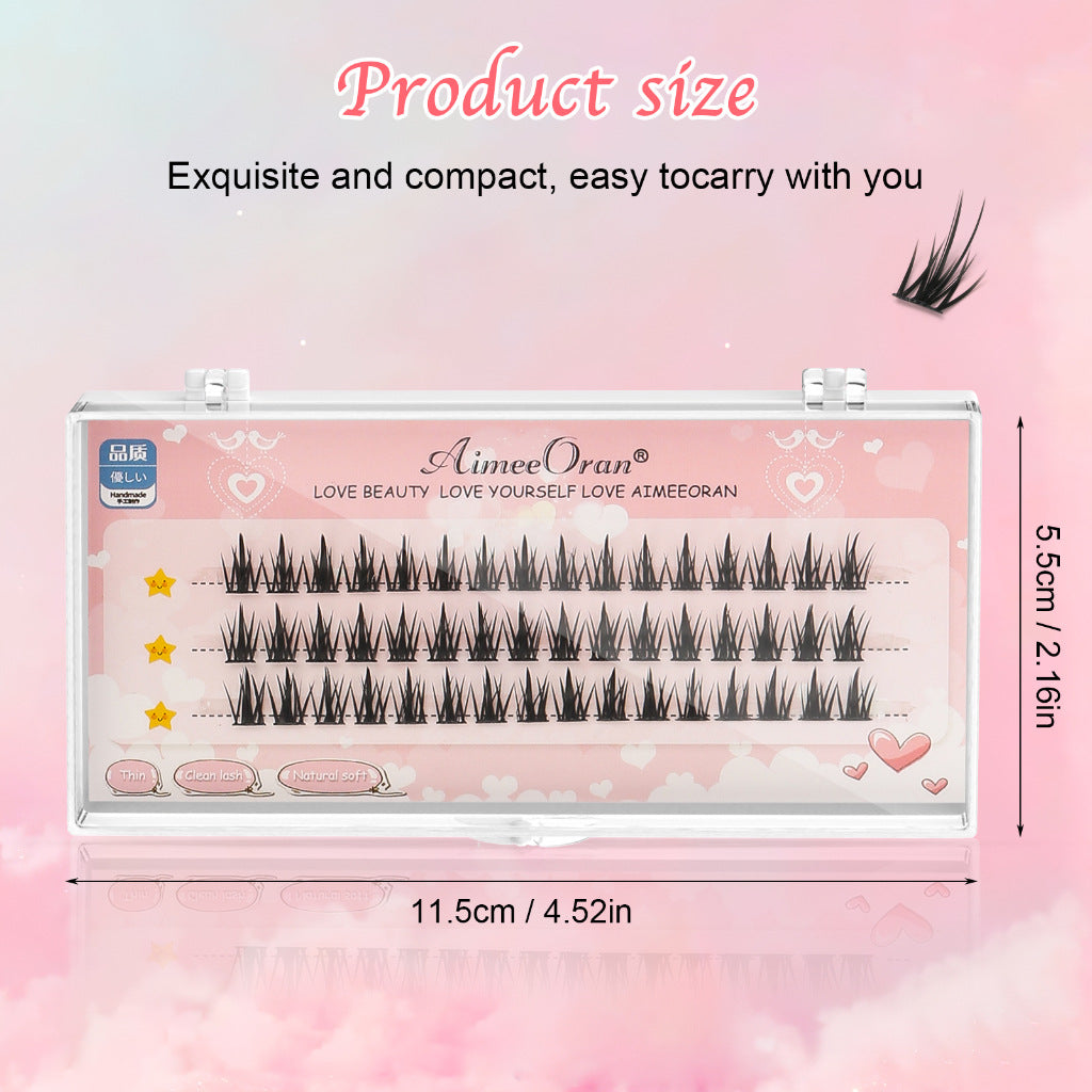 6 set Different sizes Natural Segment Cluster Eyelashes - Ultra-Thin Invisible Band, Perfect for Beginners, DIY Lash Extension 5