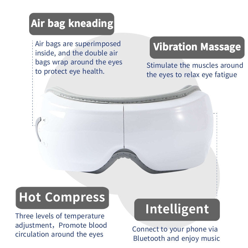 Eye Massager with Vibration and Heat Compression - Air Pressure Eye Therapy Device for Relaxation and Eye Care 4