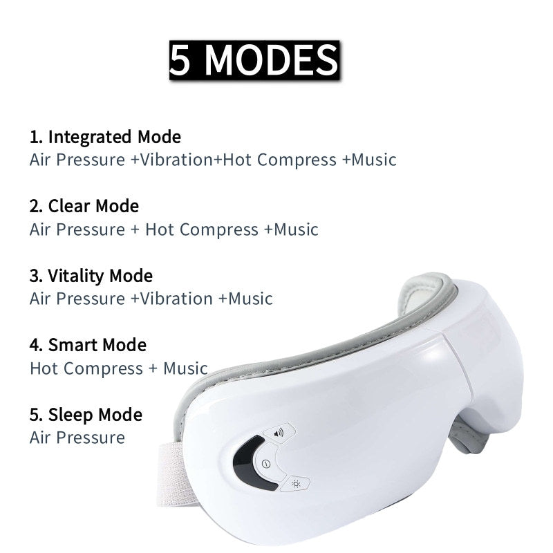 Eye Massager with Vibration and Heat Compression - Air Pressure Eye Therapy Device for Relaxation and Eye Care 6