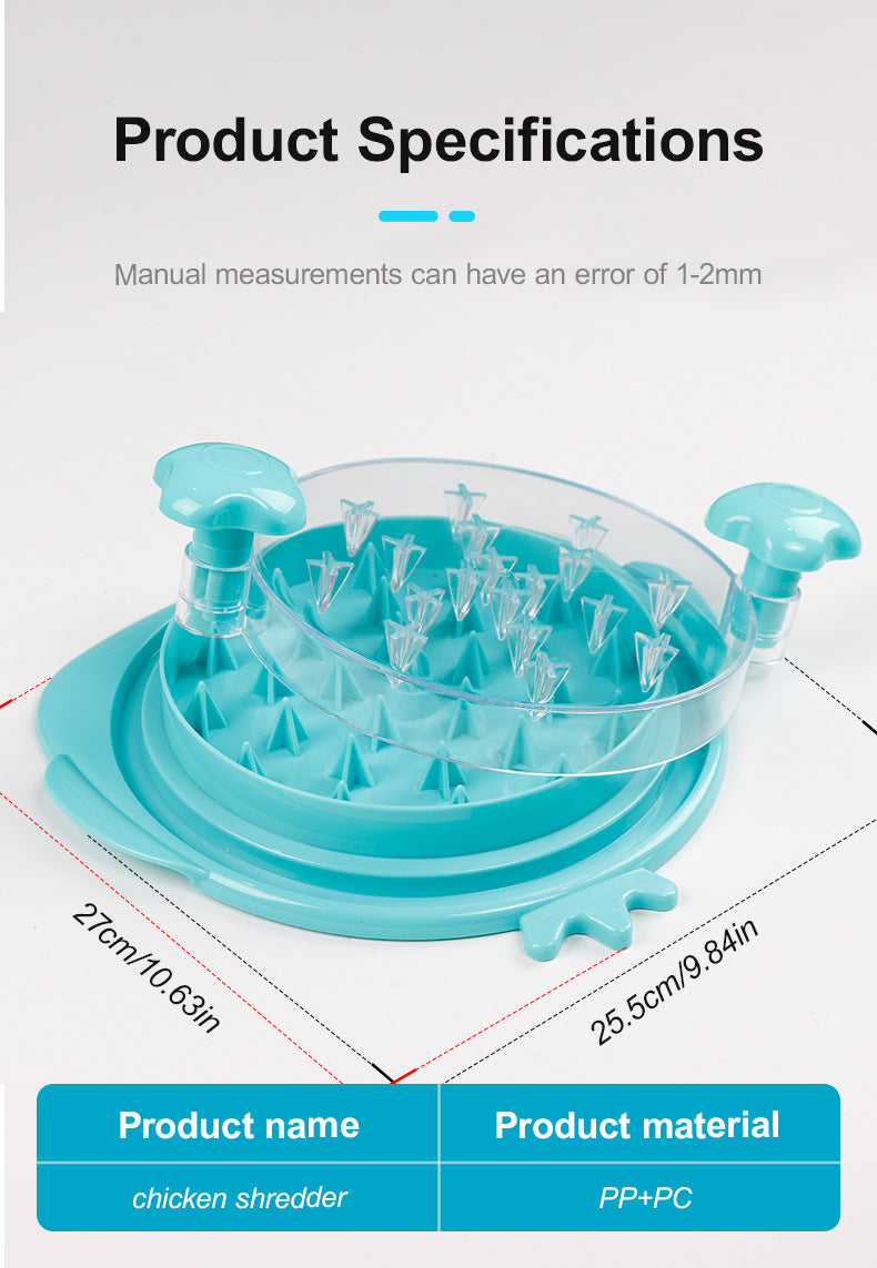 2pcs blue New Chicken Shredder - Effortless Chicken Breast Shredding Tool for Meal Prep and Baby Food 4