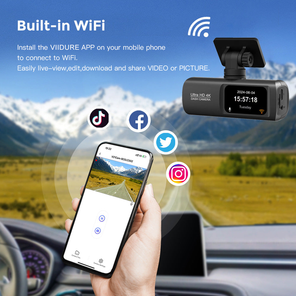 New 4K Car Dash Cam – Front and Rear Dual Recording, Wi-Fi Connectivity, GPS Tracking, 1080P + 4K Resolution 3