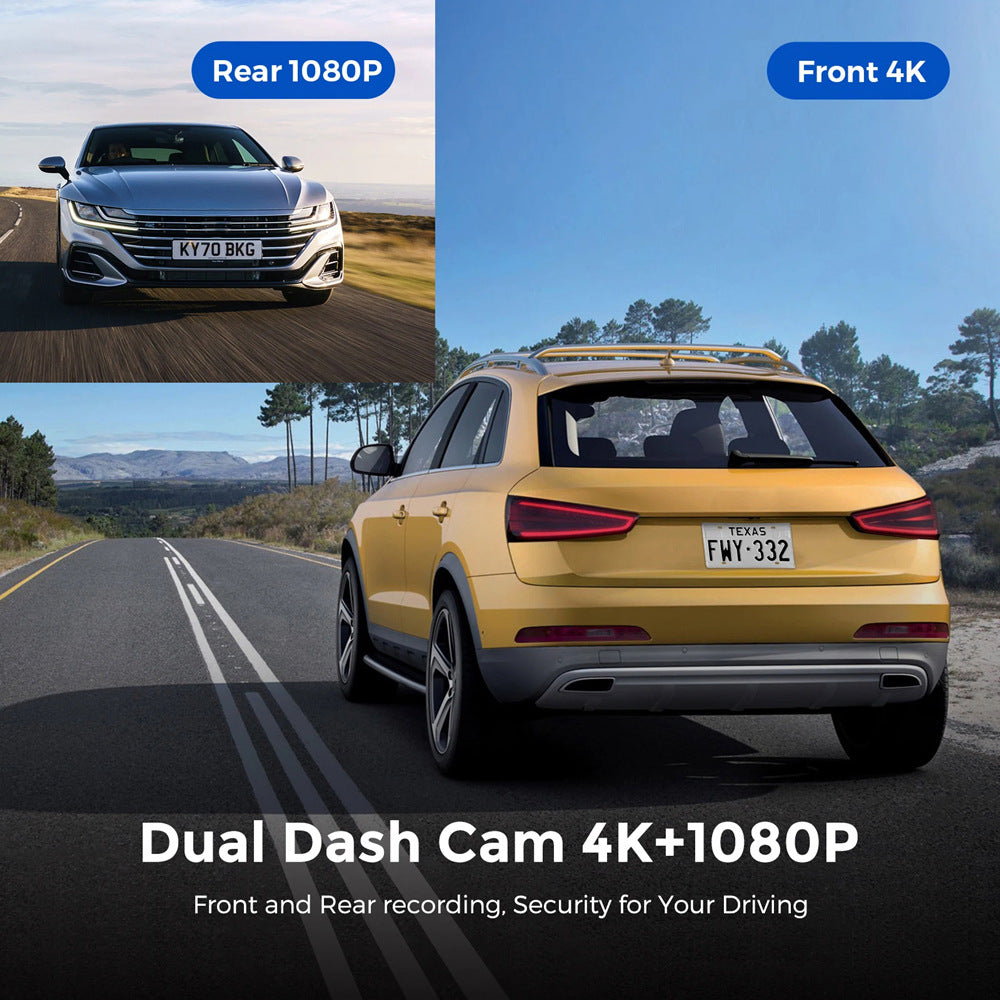 New 4K Car Dash Cam – Front and Rear Dual Recording, Wi-Fi Connectivity, GPS Tracking, 1080P + 4K Resolution 4