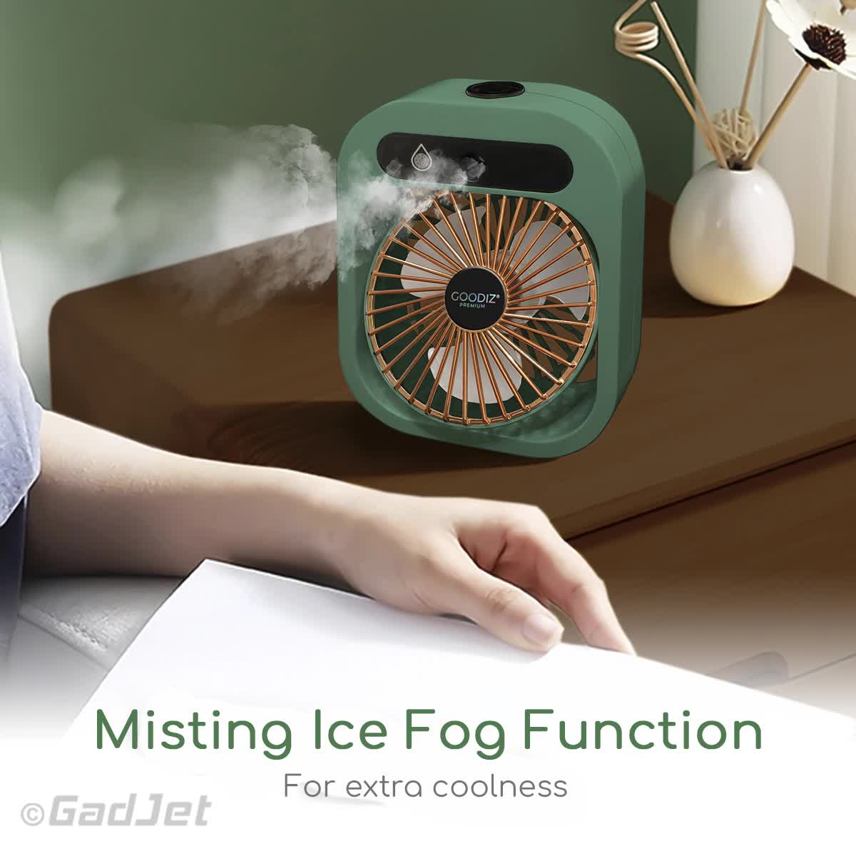 Blue color USB 2-in-1 Misting Fan & Humidifier – Portable Cooling and Humidifying Solution 4