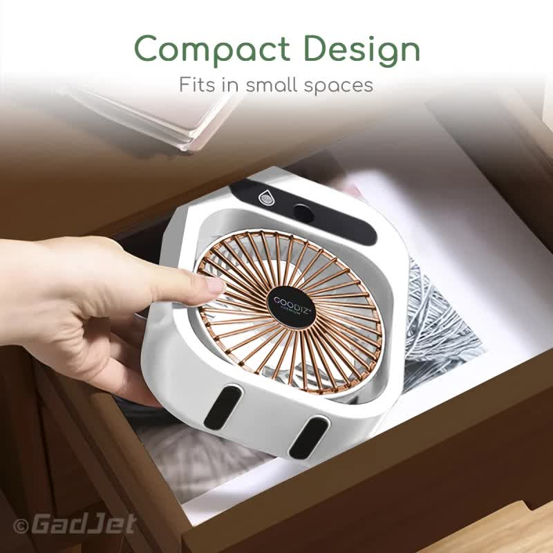 White color USB 2-in-1 Misting Fan & Humidifier Portable Cooling and Humidifying Solution 3