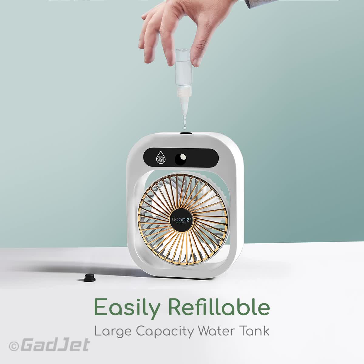 White color USB 2-in-1 Misting Fan & Humidifier Portable Cooling and Humidifying Solution 4