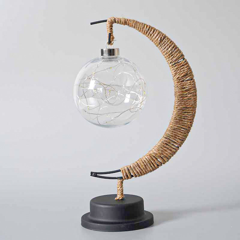 LED Multi-Shape Decorative Lights - Star, Moon, Apple USB Night Lights with Handmade Hemp Rope, Warm Iron Craft, Perfect Birthday & Christmas Gift 4